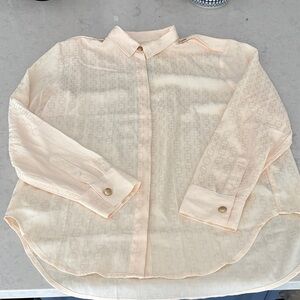 J. Crew Light Cream Casual Button Down Shirt sz m NWT